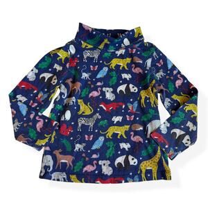 Mini Boden Animal Print Turtle-Neck Top 3-4Y
